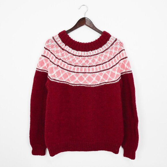 M/L Handmade Fair Isle Sweater - Picture 2 of 3